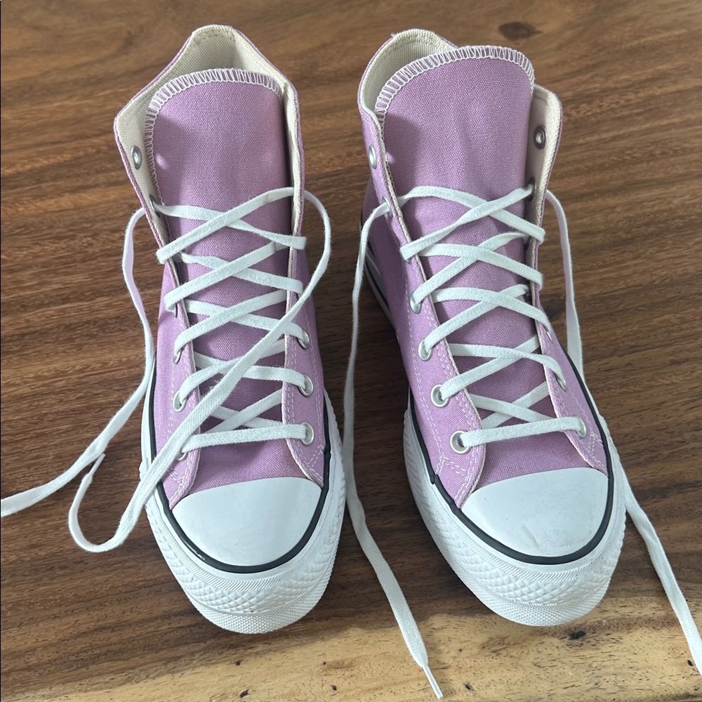 Platform Converse Chuck Taylor All Star Purple Lilac Hi Top Sneakers US 9